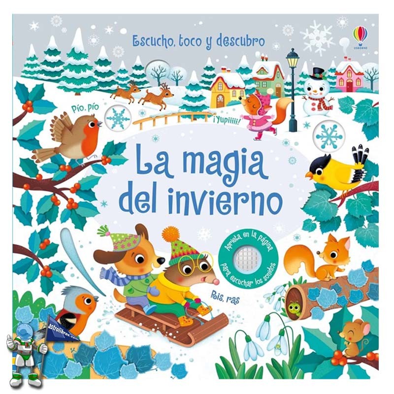 LA MAGIA DEL INVIERNO , ESCUCHO, TOCO Y DESCUBRO , LIBROS DE NAVIDAD USBORNE