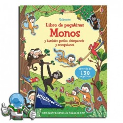 Monos y también gorilas, chimpancés y orangutanes | Libro de pegatinas