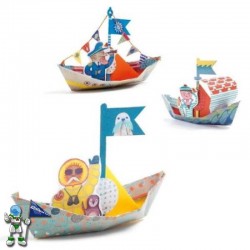 Papiroflexia origami Barcos flotantes de Djeco. Manualidades 7 años
