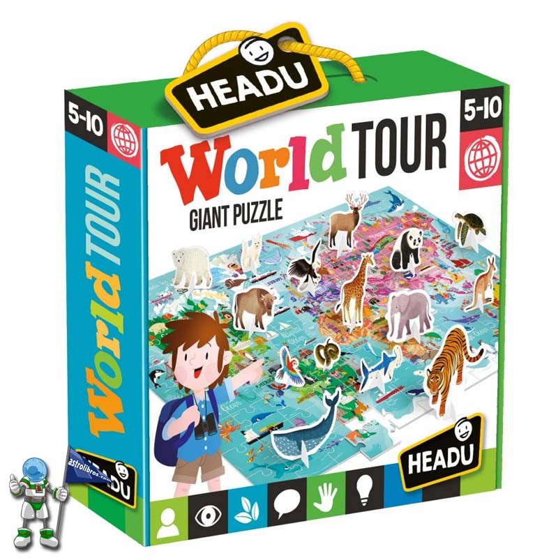 WORLD TOUR , PUZZLE 108 CON ANIMALES 3D , PUZZLE HEADU