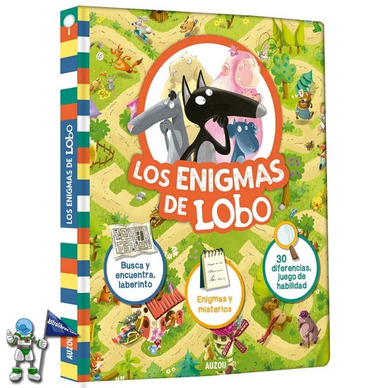 LOS ENIGMAS DE LOBO, BUSCA Y ENCUENTRA, LABERINTOS, ENIGMAS Y MISTERIOS, DIFERENCIAS