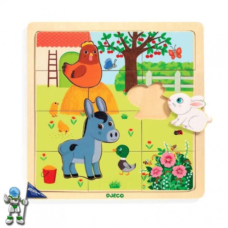 PUZZLE DE MADERA DJECO 12 PIEZAS GRANJA PUZZLE DE MADERA DJECO 12 PIEZAS GRANJA