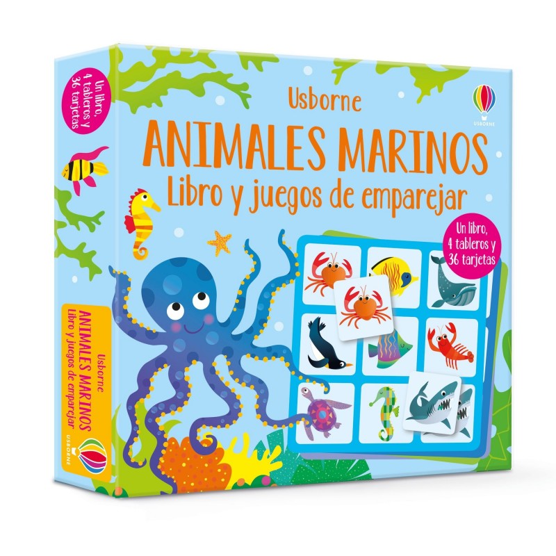 ANIMALES MARINOS, LIBRO Y JUEGOS DE EMPAREJAR