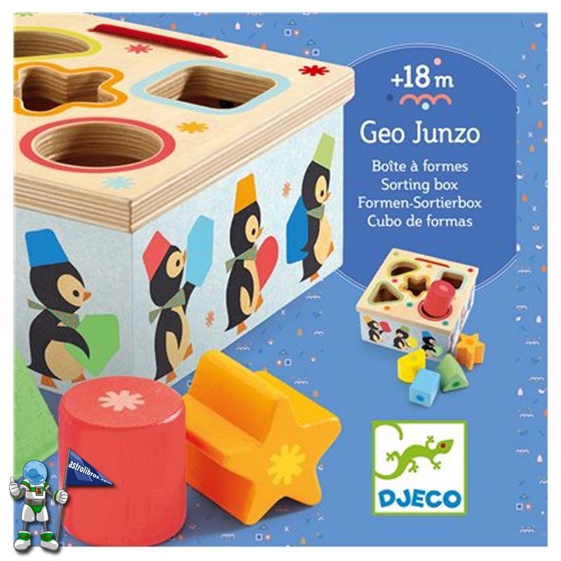 CUBO CON FORMAS PARA ENCAJAR GEO JUNZO | JUGUETES PARA BEBÉ DJECO CUBO CON FORMAS PARA ENCAJAR GEO JUNZO | JUGUETES PARA BEBÉ DJECO