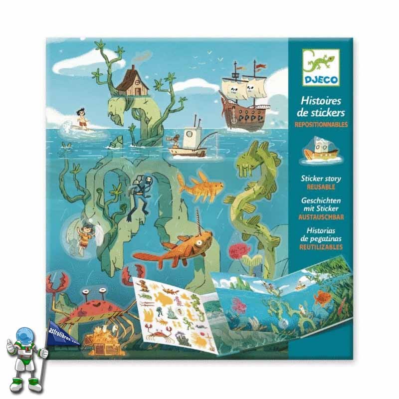 HISTORIAS DE PEGATINAS REUTILIZABLES LAS AVENTURAS EN EL MAR , MANUALIDADES DJECO