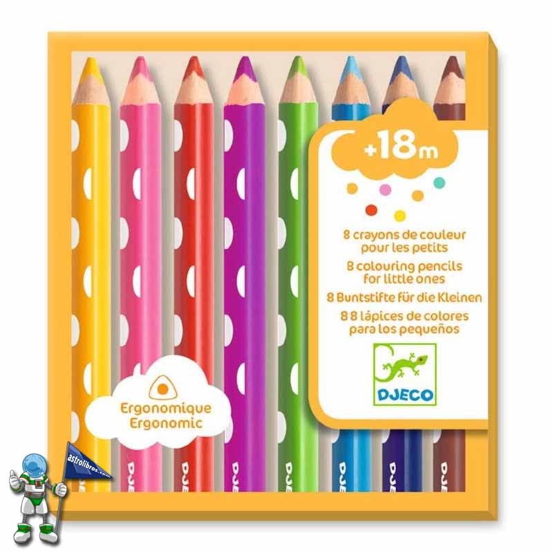 LÁPICES DE COLORES PARA LOS PEQUEÑOS DJECO C/8 LÁPICES DE COLORES PARA LOS PEQUEÑOS DJECO C/8