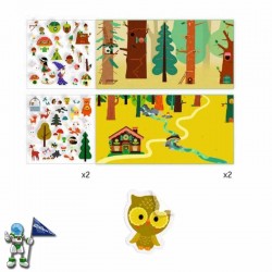 HISTORIAS DE PEGATINAS REUTILIZABLES EL BOSQUE MÁGICO , MANUALIDADES DJECO