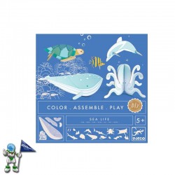 COLOREAR-CONSTRUIR-JUGAR MAR, DIY, DJECO