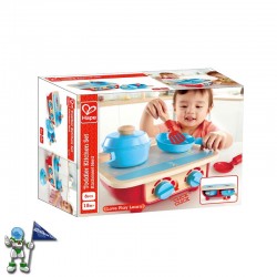 COCINA DE MADERA PARA NIÑOS PEQUEÑOS CON UTENSILIOS HAPE