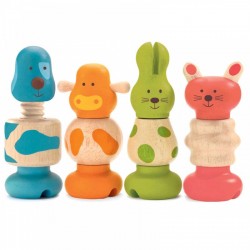 JUGUETE MADERA ANIMALES PARA ATORNILLAR, VIS-ANIMO DJECO