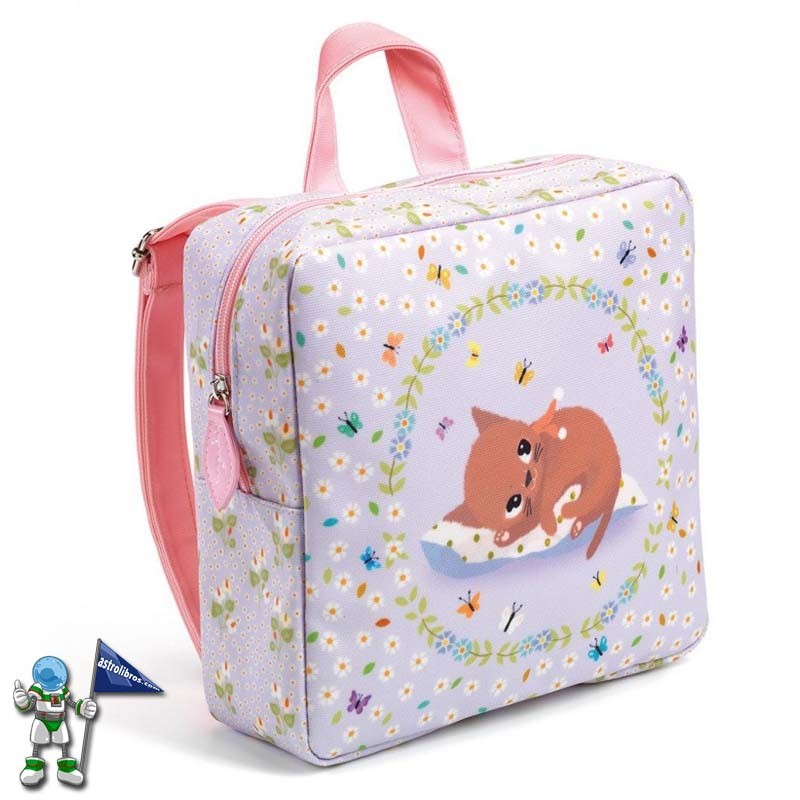 MOCHILA PREESCOLAR GATO LILA, DJECO