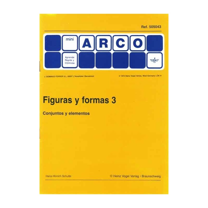 CUADERNO MINI ARCO, 505043, FIGURAS Y FORMAS 3 CONJUNTOS Y ELEMENTOS