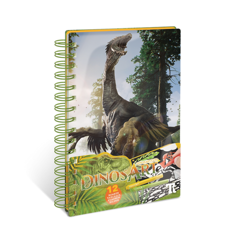 LIBRETA CREATIVA PINTAR EN TERCIOPELO DINOSAURIOS, MANUALIDADES DINOSART