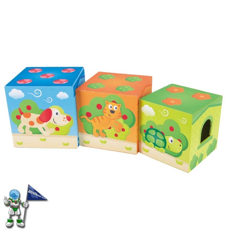 CUBOS APILABLES PEPE & FRIENDS, JUGUETES DE APRENDIZAJE TEMPRANO HAPE