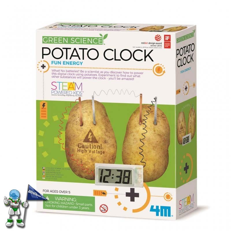 RELOJ DE PATATA GREEN SCIENCIE, EXPERIMENTOS 4M