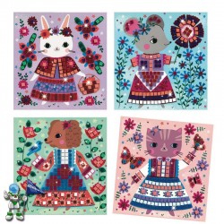 COLLAGE CUADROS MOSAICOS LOVELY PETS, MANUALIDADES DJECO
