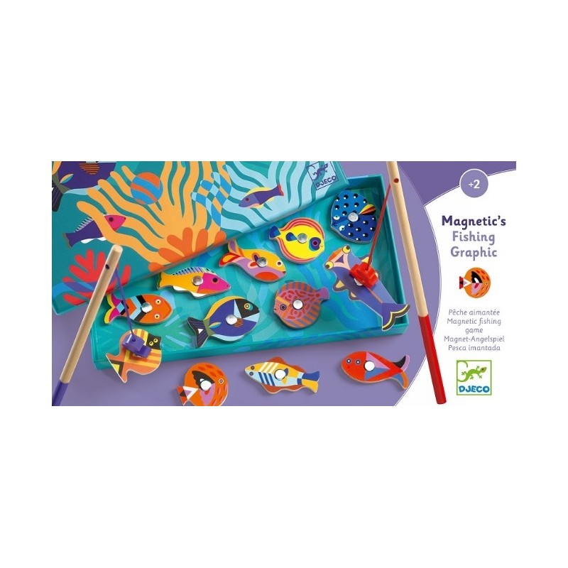 JUEGO DE PESCA PECES MULTICOLOR DJECO