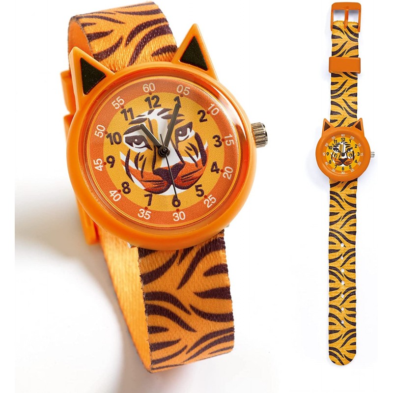Reloj Educativo Djeco Con Gatito – Esfera Ilustrada Para Aprender Las Horas, Movimiento Japonés Miyota