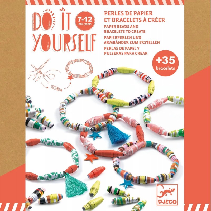 PULSERAS PARA CREAR CON PERLAS DE PAPEL POP, MANUALIDADES DJECO, DIY