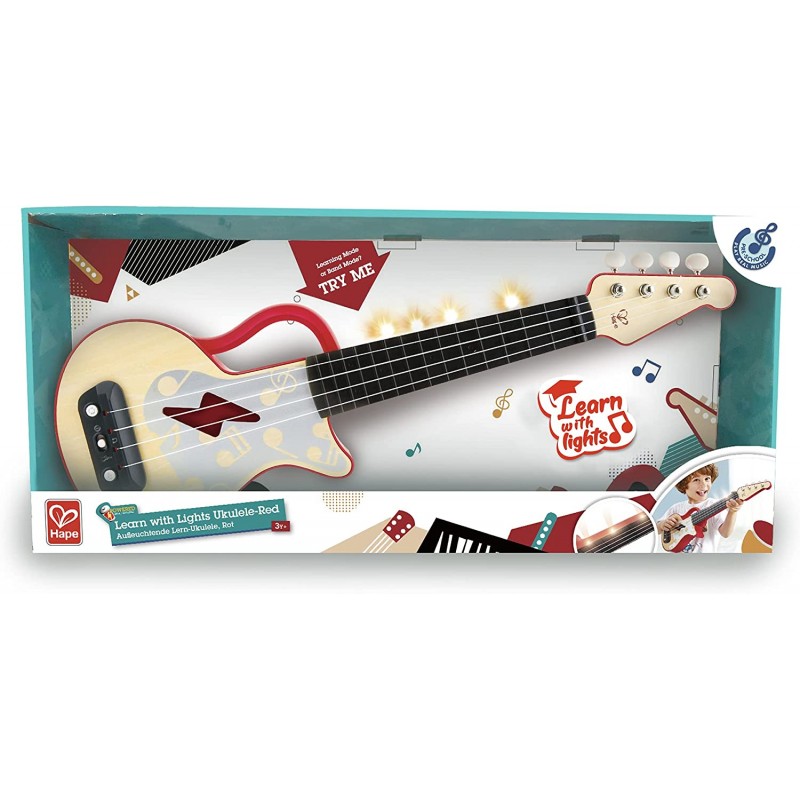 GUITARRA UKELELE CON LUCES PARA APRENDER HAPE