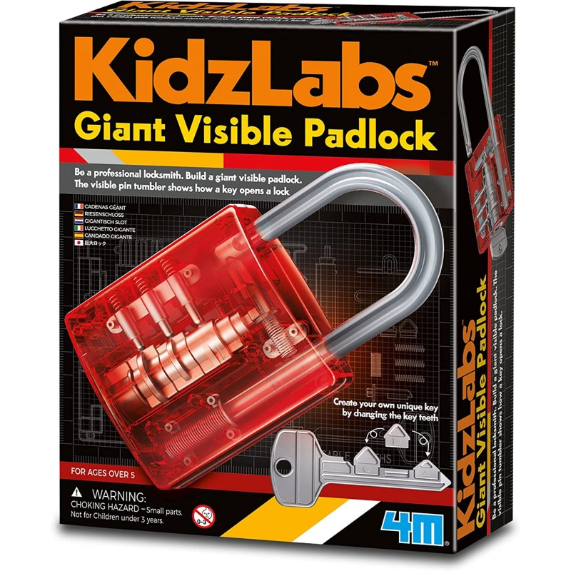 KIDZLABS GIANT VISIBLE PADLOCK, CANDADO GIGANTE 4M