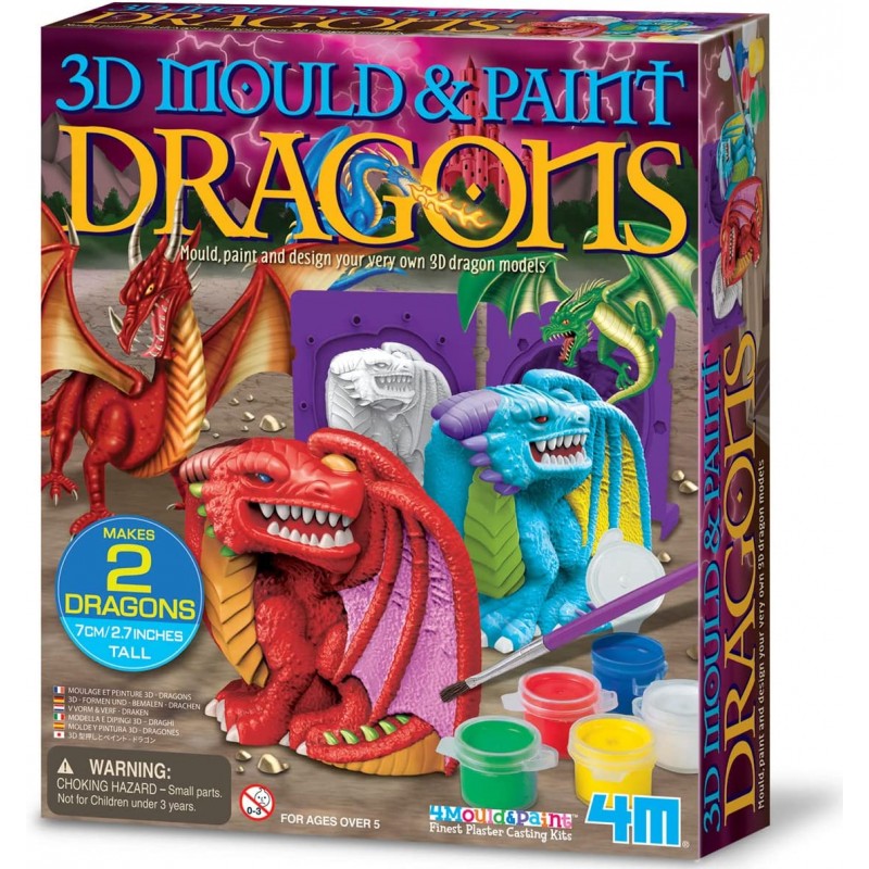 DRAGONES PARA MONTAR Y PINTAR 3D 4M