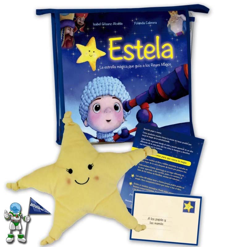 ESTELA, LA ESTRELLA MÁGICA QUE GUÍA A LOS REYES MAGOS, LIBRO Y PELUCHE