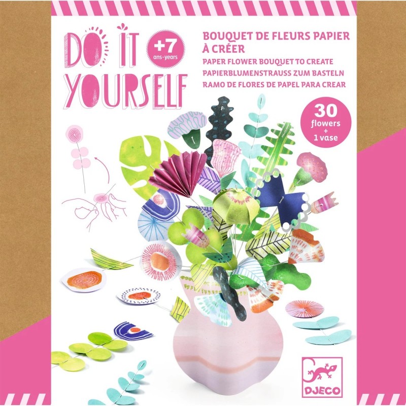 DO IT YOURSELF RAMO DE FLORES DE PAPEL PARA CREAR, MANUALIDADES DJECO