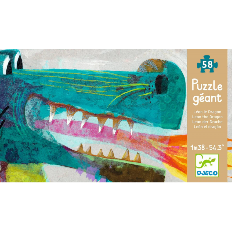 PUZZLE GIGANTE 58 PIEZAS DJECO LEÓN EL DRAGÓN