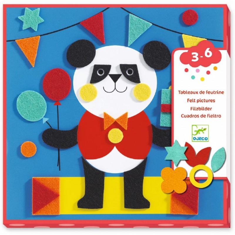 CUADROS DE FIELTRO COLLAGE DULCES CRIATURAS, MANUALIDADES DJECO