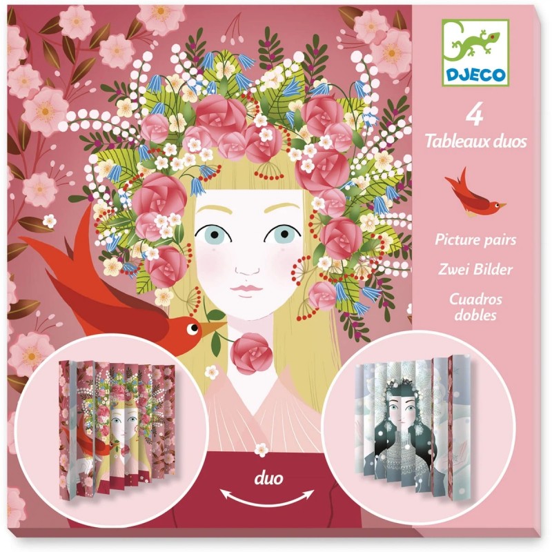 CUADROS DOBLES REINAS BELLAS, PAPEL CREATIVO MANUALIDADES DJECO