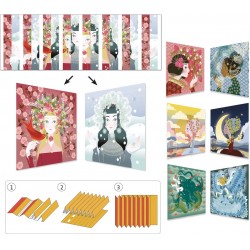 CUADROS DOBLES REINAS BELLAS, PAPEL CREATIVO MANUALIDADES DJECO