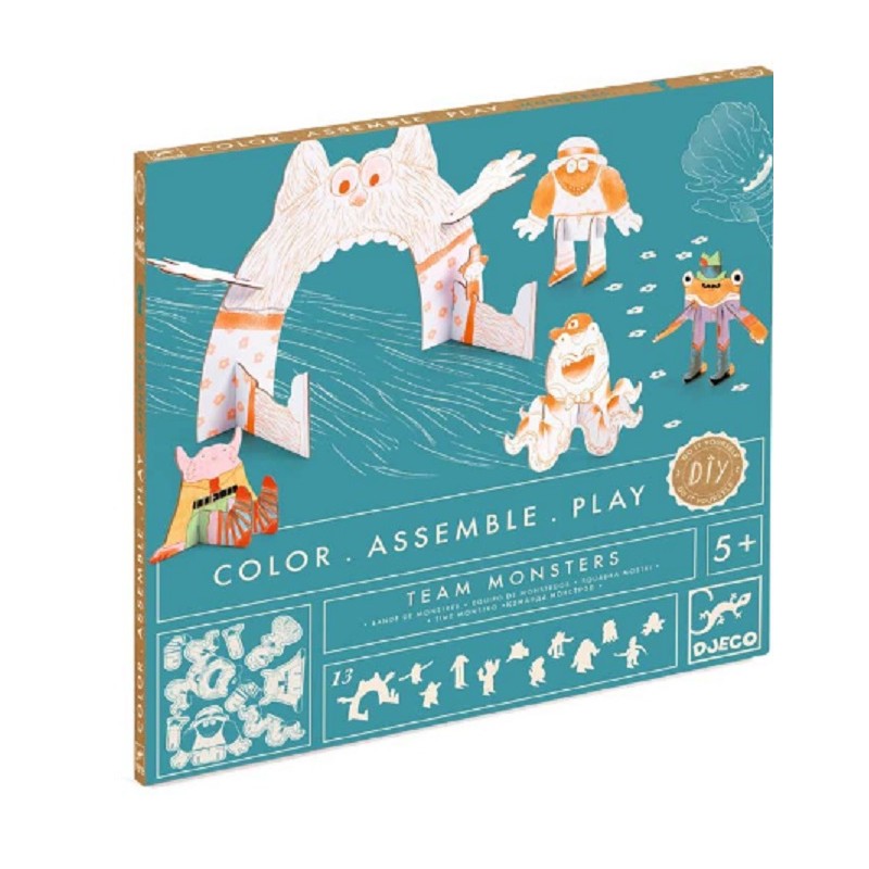 COLOREAR-CONSTRUIR-JUGAR MONSTRUOS, DIY MANUALIDADES DJECO