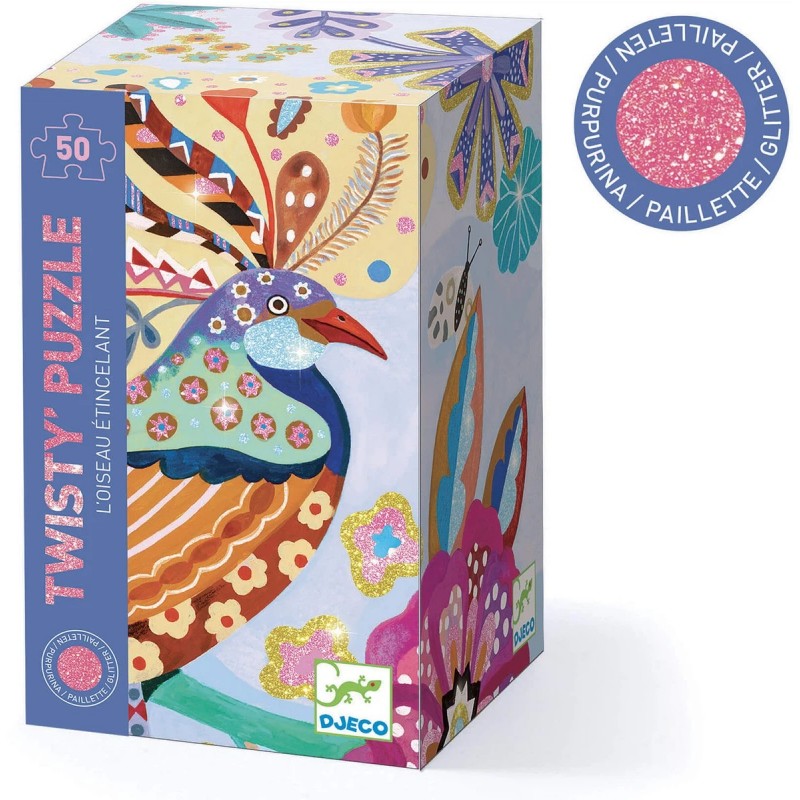WIZZY PUZZLE DJECO 50 PIEZAS PÁJARO CON PURPURINA
