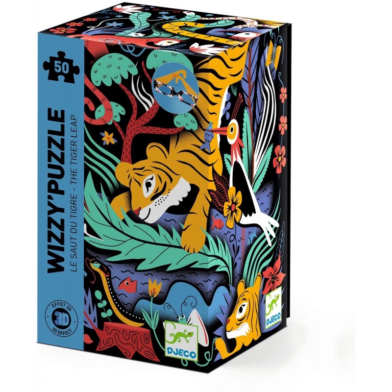 WIZZY PUZZLE DJECO 50 PIEZAS EL SALTO DEL TIGRE, PUZZLE 3D