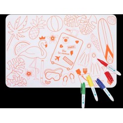 PIZARRA DE SILICONA REVERSIBLE MINI PLAY MAT FLORIDA PARADISE