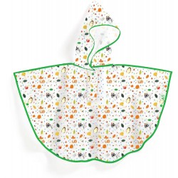 PONCHO DE LLUVIA ANIMALES DEL CAMPO TALLA XS 3-5 AÑOS DJECO