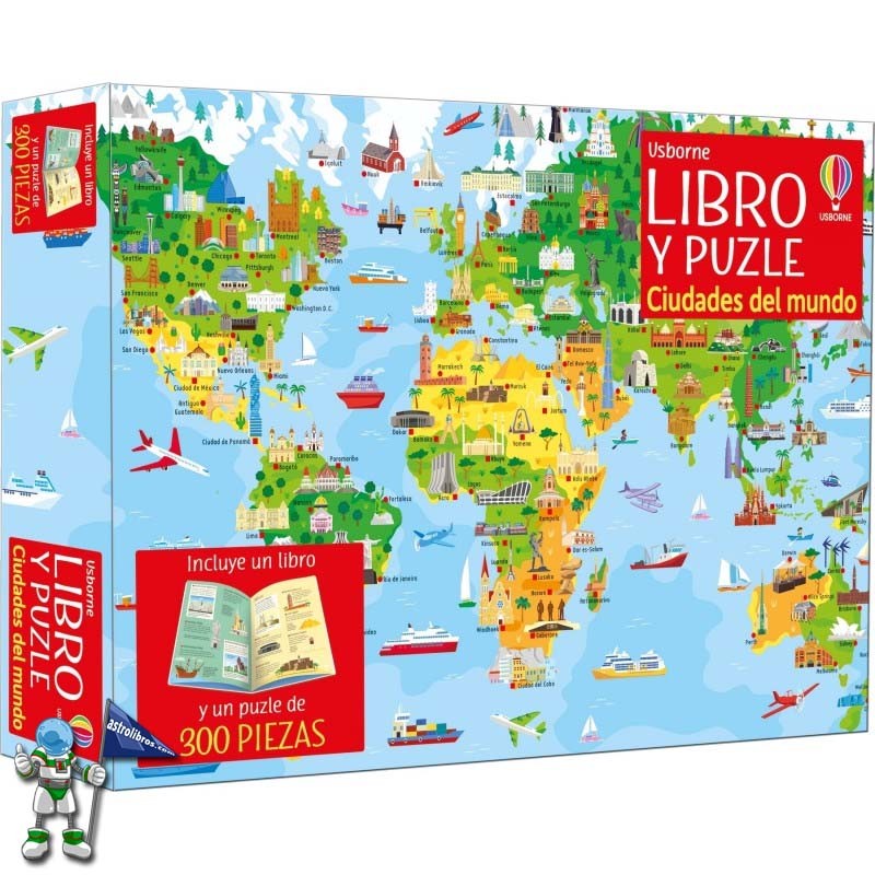 CIUDADES DEL MUNDO, LIBRO Y PUZZLE 300 PIEZAS USBORNE