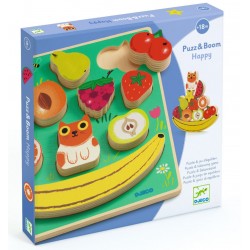 PUZLE ENCAJABLE Y JUEGO DE EQUILIBRIO PUZZ & BOOM HAPPY, JUEGOS DJECO