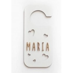 PLACA POMO PUERTA PERSONALIZABLE BLANCA CORAZONES