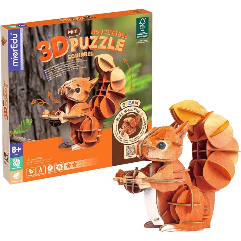 MINI PUZZLE 3D MIEREDU ARDILLA MINI PUZZLE 3D MIEREDU ARDILLA