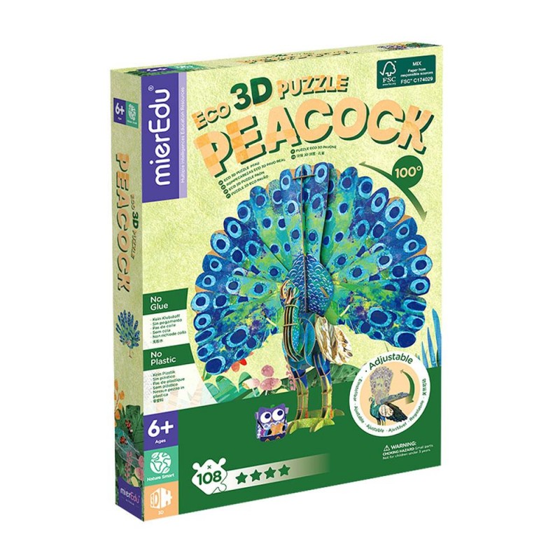 PUZZLE ECO 3D MIEREDU PAVO REAL PUZZLE ECO 3D MIEREDU PAVO REAL