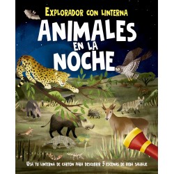 ANIMALES EN LA NOCHE, EXPLORADOR CON LINTERNA