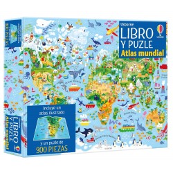 ATLAS MUNDIAL, LIBRO Y PUZZLE DE 300 PIEZAS USBORNE