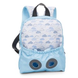 MOCHILA CON PELUCHE 21X26CM LEÓN AZUL CIELO