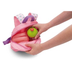 MOCHILA CON PELUCHE 21X26CM PANDA ROJO ROSA