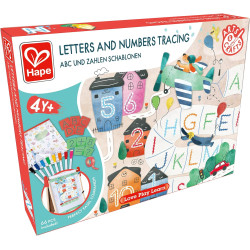 JUEGO DE LETRAS Y NÚMEROS PARA TRAZAR HAPE