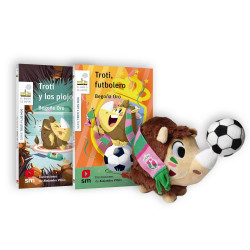 PACK TROTI FUTBOLERO, DOS LIBROS Y PELUCHE