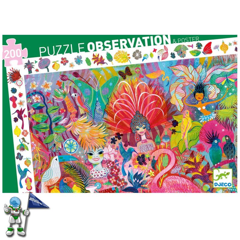 PUZZLE OBSERVACIÓN DJECO 200 PIEZAS, CARNAVAL RÍO PUZZLE OBSERVACIÓN DJECO 200 PIEZAS, CARNAVAL RÍO