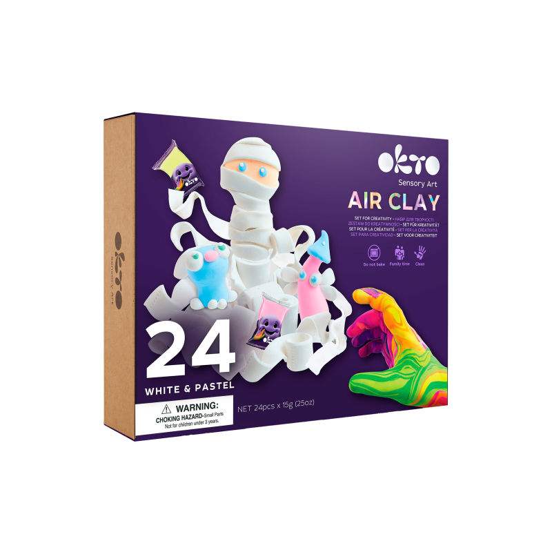 AIR CLAY 24 COLORES WHITE & PASTEL, SET PARA CREATIVIDAD OKTO AIR CLAY 24 COLORES WHITE & PASTEL, SET PARA CREATIVIDAD OKTO